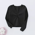 thumbnail image 2 of Hjtefg Girls' Velvet Dance Sweater - Warm Ballet Wrap Top for Autumn Winter,Color: Black Size: 5-6 Years, 2 of 4