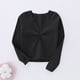 thumbnail image 3 of Gibobby Blusas De Manga Larga Para Niñas Otoño Invierno Niñas Pequeñas Manga Larga Cálido Color Sólido Blusa Ballet Wrap Tops Terciopelo Danza Suéter （Negro， 12-13 Años), 3 of 4