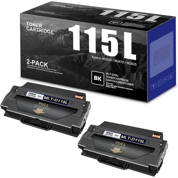 MLT-D115L D115L SU823A Toner Cartridge High Yield Replacement for Samsung MLT D115L Xpress M2880XAC M2830DW M2880FW M2620 M2670 M2820 M2820DW M2870 M2870FW Toner Cartridge (Black, 2-Pack)