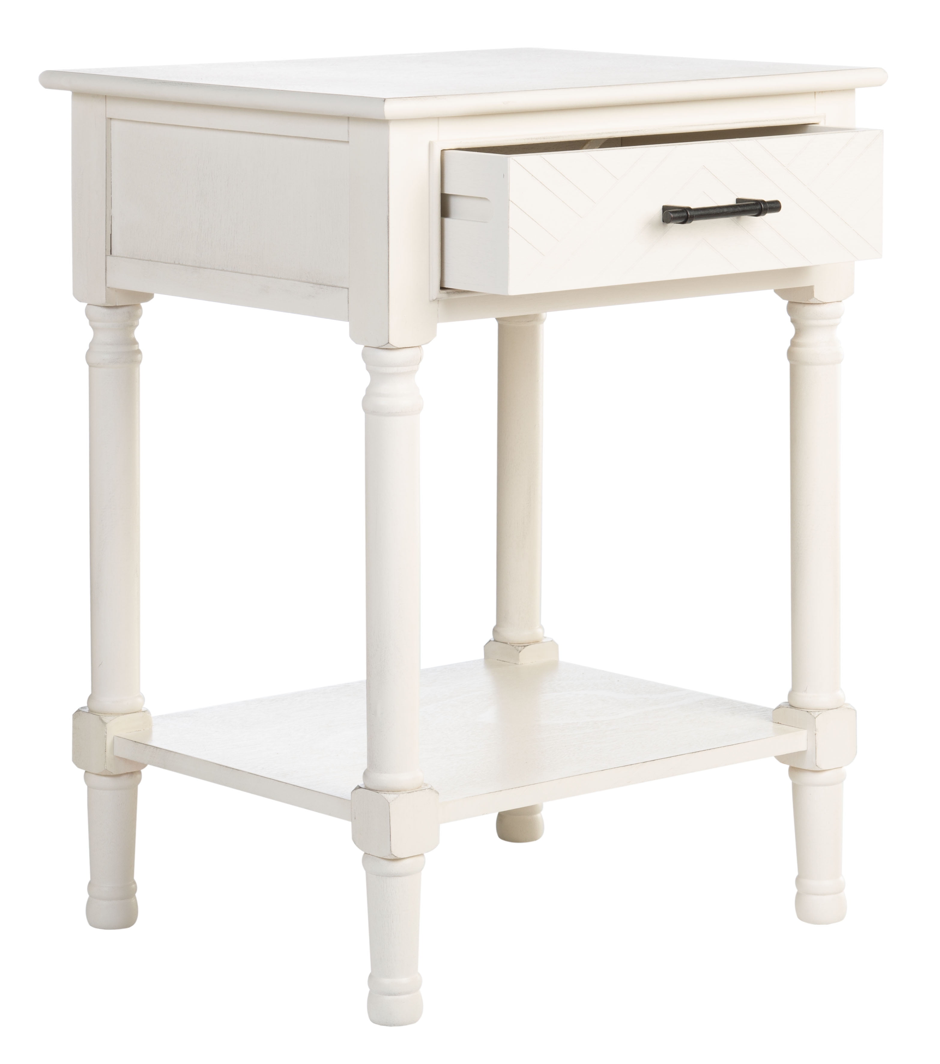 SAFAVIEH Peyton French White Rectangle Wood Storage End Table (19 in. W x 15.8 in. D x 26 in. H)