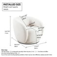thumbnail image 3 of 360° Swivel Chair For Home Use, Boucle Fabric, Solid Wood, Modern White Appearance Accent Chair, Fabric Upholstered Armchair Living Room, With Wood Frame, 3 of 3