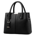 thumbnail image 1 of Bolsa bandolera con patrón de lichi elegante con asa superior de PU de mano para mujer (negro), 1 of 9