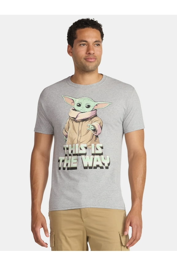 Grogu Star Wars Men's and Big Men's Graphic Tee with Short Sleeves, Sizes S-3XL