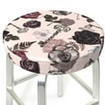 thumbnail image 3 of Balery Retro Red Black Roses Fundas de asiento para taburete de bar redondo de tela de terciopelo ajustables que protegen de arañazos y manchas para sillas de 14 a 17 pulgadas.-14 inch, 3 of 7