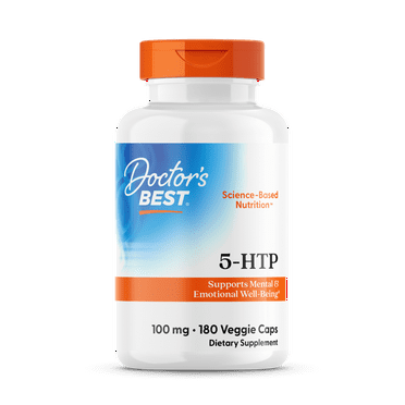 Doctor's Best 5-HTP, Non-GMO, Vegan, Gluten Free, Soy Free, 100 mg, 180 Veggie Caps