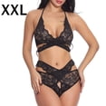 thumbnail image 1 of Conjunto de ropa interior de malla de encaje para mujer, lencería sexy, ropa de dormir, ropa de dormir, negro, XXL Methold XX000073-18, 1 of 7