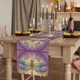 thumbnail image 2 of Table Runners 72 Inches Long Dress Scarves, Purple Dragonfly Farmhouse Kitchen/Dining Table Runner, Coffee Tablerunners, Colorful Flowers Watercolor Chic Floral Plant 14x72 Inch, 2 of 9