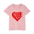 thumbnail image 2 of Riecok Girls Short Sleeve T Shirts Kids Round Neck All-match Comfortable Soft Fashion Undershirts Tee Shirt Top Kids Blouse Pink 4 T, 2 of 4