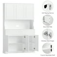 thumbnail image 4 of Homfa 73.8”H Pantry Cabinet with 6 Doors and 2 Drawers, Microwave Stand Storage Cabinet with Grooved Handles and Adjustable Shelf for Kitchen Dining Room, White, 4 of 7