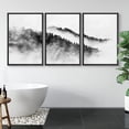 thumbnail image 3 of IDEA4WALL Framed Canvas Wall Art Foggy Forest on Mountain Top Landscape Wilderness Photography Abstract Modern Aerial Relax/Calm Black and White for Living Room, Bedroom, Office, 3 of 5