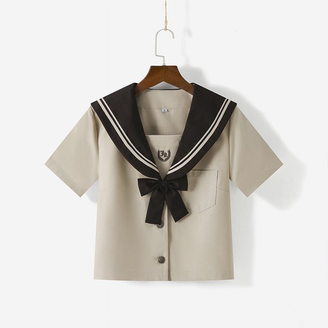 Traje de marinero de té con leche estilo académico Primavera y otoño uniforme escolar jk de manga larga conjunto