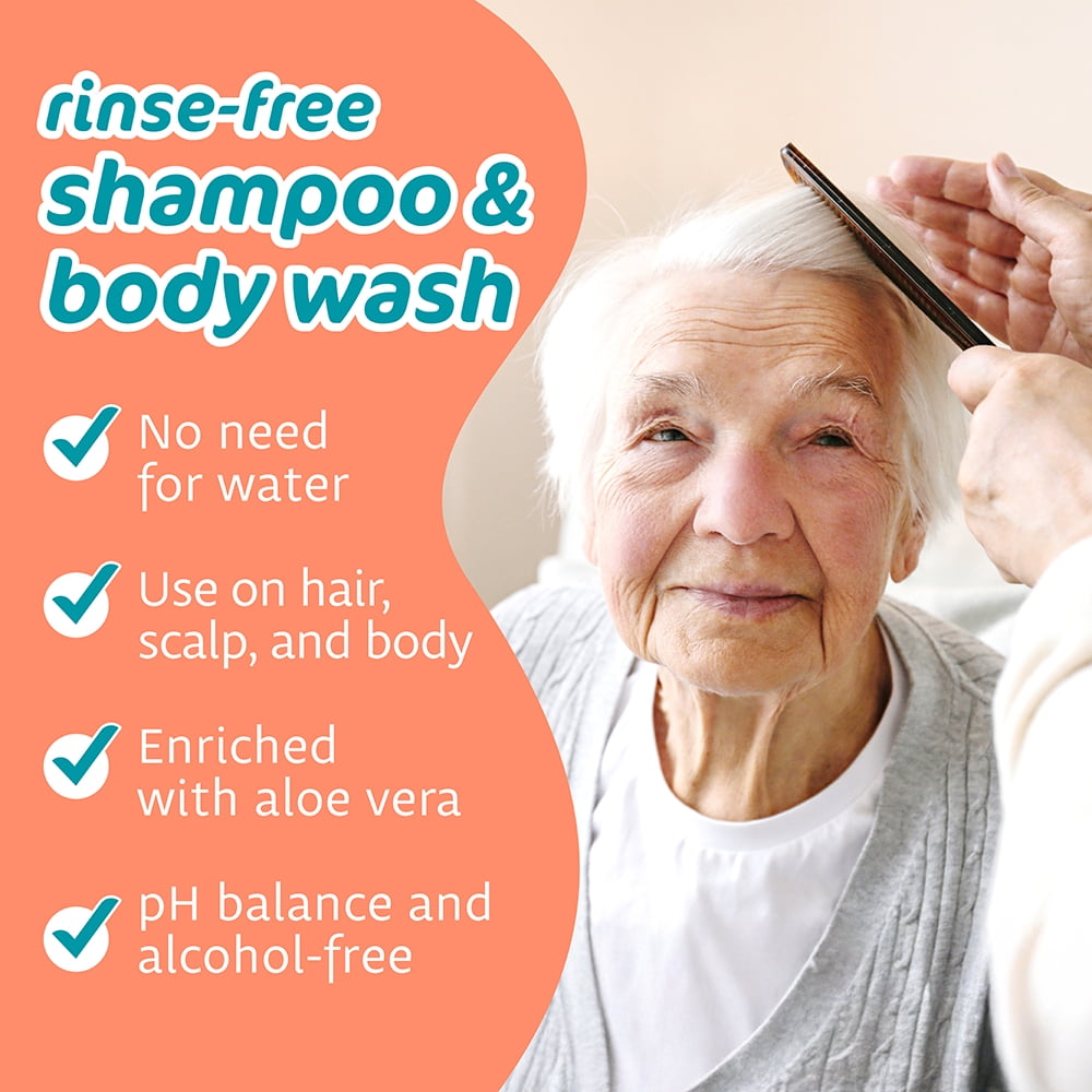 Pharma-C Fragrance & Dye Free Foaming Rinse Free Shampoo & Body Wash [6 pack] Hospital Tested. No-Rinse Formula