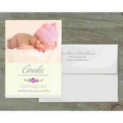 Botanical Wreath Deluxe Baby Announcement