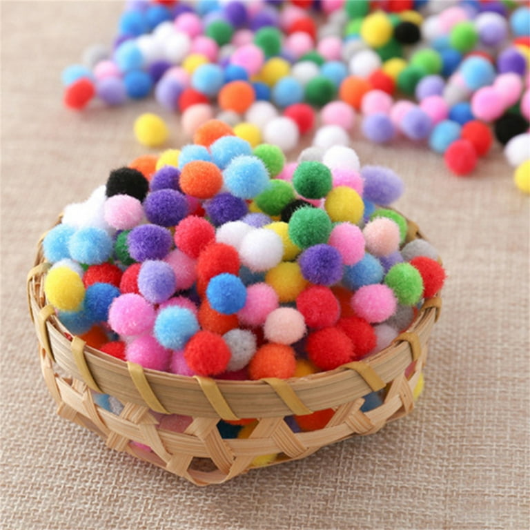 Mini Pom Poms, 2000 Pieces Fluffy Pom Poms Balls, 1cm Fluffy Pompoms Plush  Balls Colourful Mini Pompoms Craft Pom Mini Pompoms for Crafts DIY Creative