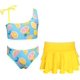 thumbnail image 1 of Gril's Three Piece Swimsuits Floral Printing Ruffles Tie Bathing Traje Impresi贸n Amarilla de lim贸n 6-8 Años Impresi贸n Amarilla de lim贸n 6-8 Años Xishao ropa, 1 of 2