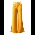 thumbnail image 2 of Pantalones Acampanados con Cinturón para Mujer, Estilo Informal, de Cintura Alta y Pierna . Amarillo XXL, 2 of 7
