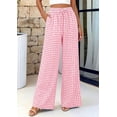thumbnail image 5 of PRETTYGARDEN Women's Wide Leg Gingham Lounge Pants Summer Casual Plaid Trousers Spring Y2K Clothes Comfy Bottoms, 5 of 10