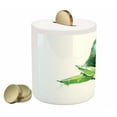 thumbnail image 2 of Avocado Piggy Bank, Aquarelle Autumn Theme with Pastel Colors for Exotic Food and Drops Image, Ceramic Coin Bank Money Box for Cash Saving, 3.6" X 3.2", Brown and Emerald, by Ambesonne, 2 of 4