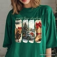 thumbnail image 2 of Small Town Christmas T‑Shirt, Highland Cow Rustic Western Cowgirl Holiday Tee, 2 of 14
