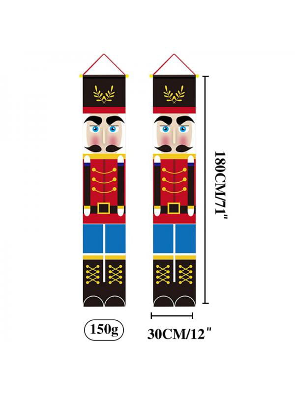 74’’×15’’ Life Size Soldier Model Nutcracker Banners for Front Door Porch Garden Indoor Exterior Kids Party Outdoor Christmas Porch Welcome Sign Yopay 2 Pack Nutcracker Christmas Decorations