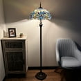 thumbnail image 3 of Enjoy Décor Lamps Tiffany 2-Light Dragonfly Blue Stained Glass Bowl Floor Lamp, 3 of 5