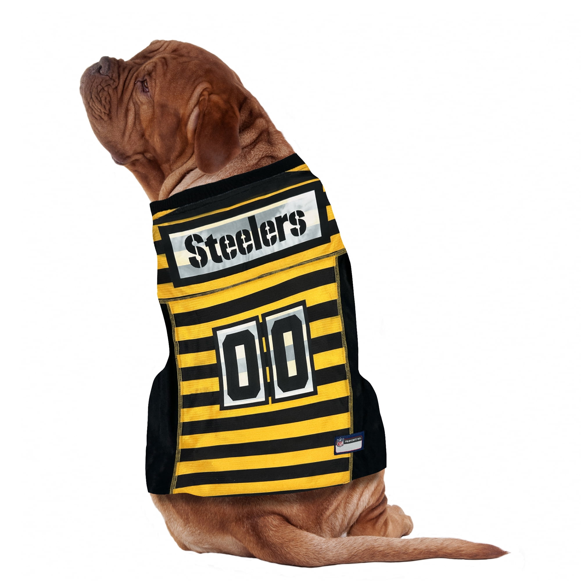 Pets First NFL Pittsburgh Steelers Throwback Dog Jersey BumbleBee Dog Shirt