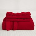 thumbnail image 3 of D.N.G. BEDDINGS Luxurious 5 Piece Double Ruffle Duvet Cover With Zipper Closure, 100% Egyptian Cotton, 800 Thread Cotton King/Cal King Size Red Solid, 3 of 6