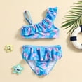 thumbnail image 2 of RUTAYY Summer Toddler Girls Cartoon Printed Ruffles 2PCS Swimwear Swimsuit Bikini Beach Vacation Hawaii Beachwear, 2-3 Years, 2 of 8