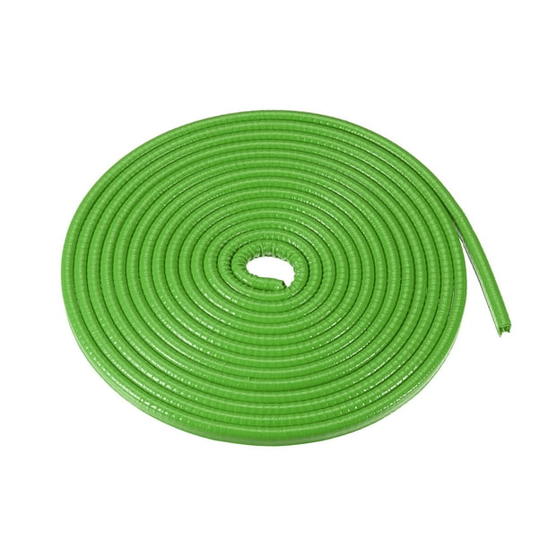 Protector de borde de puerta de coche, 16.4 pies en forma de U Protector de tira de sellado de borde de goma universal para coche camión ATV barco multifuncional sin pegamento PVC hierro verde