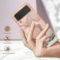 thumbnail image 4 of Designed for Samsung Galaxy Z Flip 4 Marble Case, Ultra Thin Girls Women Plating Marble Designed Flexible Soft TPU IMD Marble Protective Case Cover for Samsung Galaxy Z Flip 4 5G - Rosegold, 4 of 7
