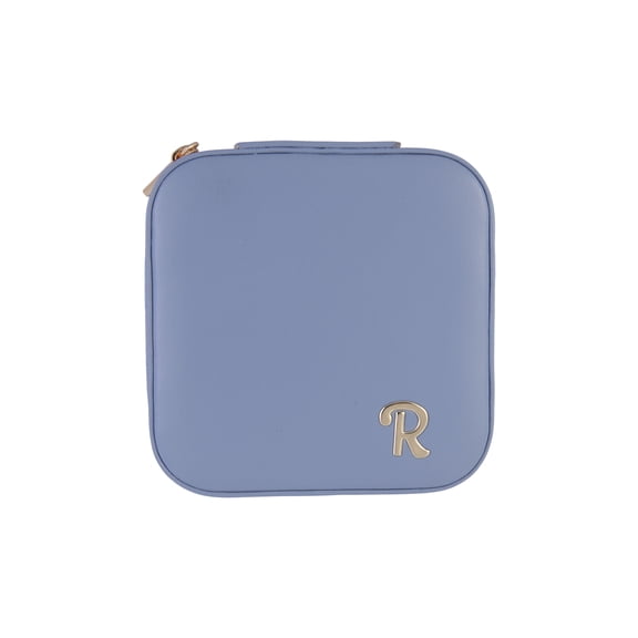 Time and Tru Goldtone/Blue Initial "R" Square Jewelry Organizer