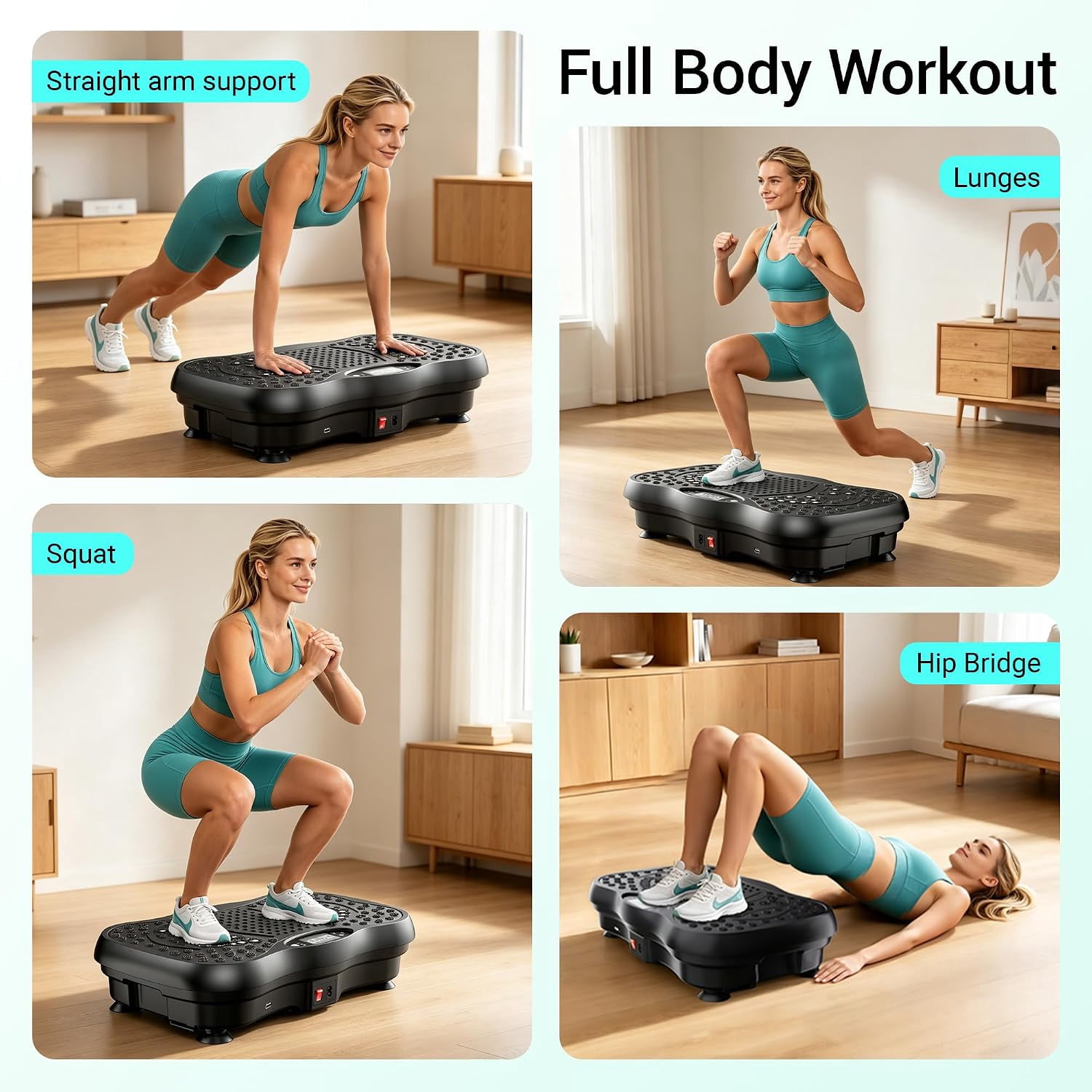 Vibration Plate Exercise Machine for Lymphatic Drainage, 450lbs | Bluetooth Speakers, Magnetic Massage,99 Speed Levels,2 Resistance Bands, Remote & Touch Control, Anti-slip Feet