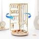 thumbnail image 1 of Soporte giratorio para joyas con caja de almacenamiento de madera - Organizador de exhibición de 360 grados para collares, pendientes y pinceles de maquillaje, 1 of 6