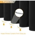 thumbnail image 4 of Extra Long Shower Curtain, 72 x 84 Inch Long Ombre Linen Textured Weighted Fabric Shower Curtain Set with Plastic Hooks, Large Hotel Spa Luxury Decorative Cloth Shower Curtain for Bathroom, Black, 4 of 6