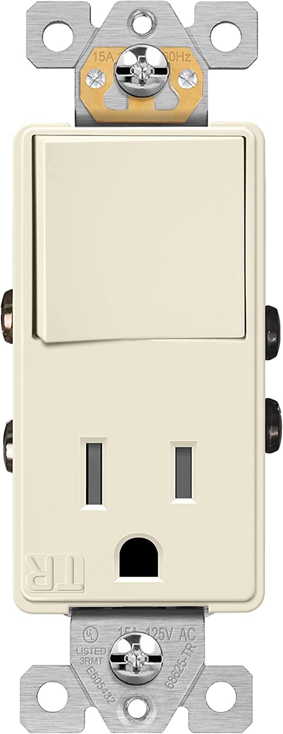 ENERLITES Switch and Outlet Combo, Combination Decorator Paddle Switch