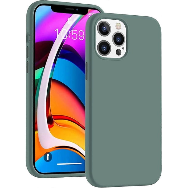 Compatible with iPhone 12 Pro Max Case 6.7 inch(2020),Liquid Silicone Gel Rubber Full Body Protection Cover Shockproof Durable Drop Proof Shell-Pine G