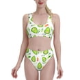 thumbnail image 2 of Picia Kawaii Avocado Women's High Waisted Bikini Scoop Neck Swimsuit Two Pieces Bathing Suit-X-Large, 2 of 8