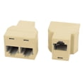 thumbnail image 1 of Unique Bargains 2 Pcs Connecteurs de Câble d'Extension Internet 3 Voies RJ45 8P8C Convertisseurs Séparateurs, 1 of 1