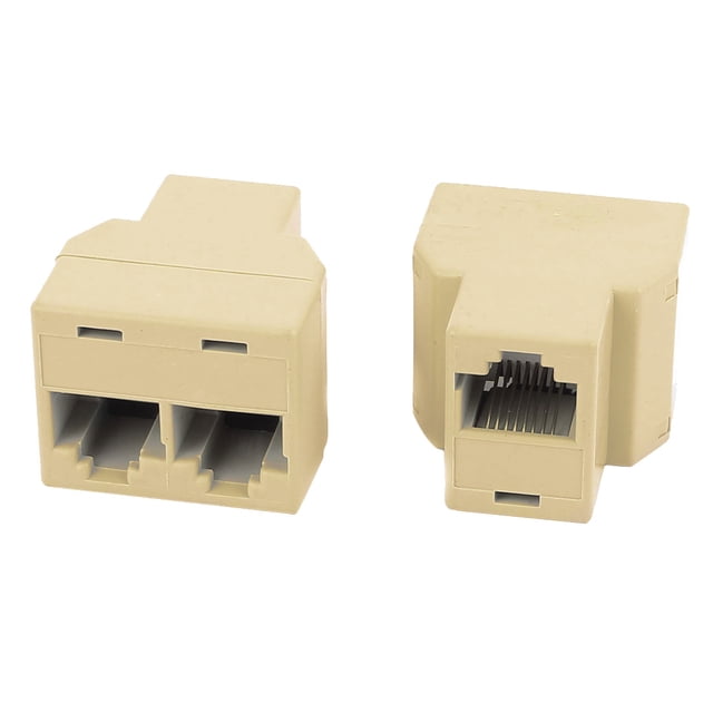 Unique Bargains 2 Pcs Connecteurs de Câble d'Extension Internet 3 Voies RJ45 8P8C Convertisseurs Séparateurs