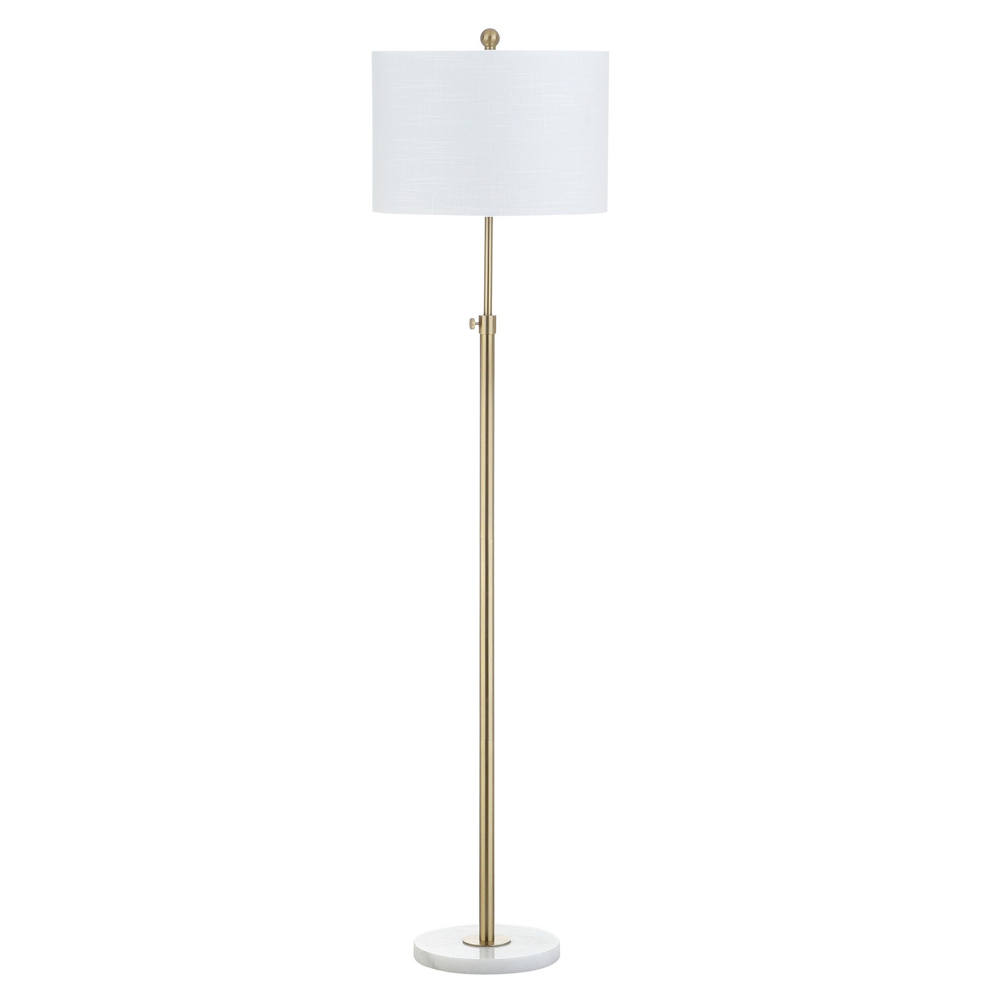 JONATHAN Y June 65" Adjustable Metal/Marble LED Floor Lamp, Brass