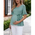 thumbnail image 2 of Casual Maternity Tops for Women Short Sleeve Maternity Clothes Pregnancy Shirts, 2 of 7