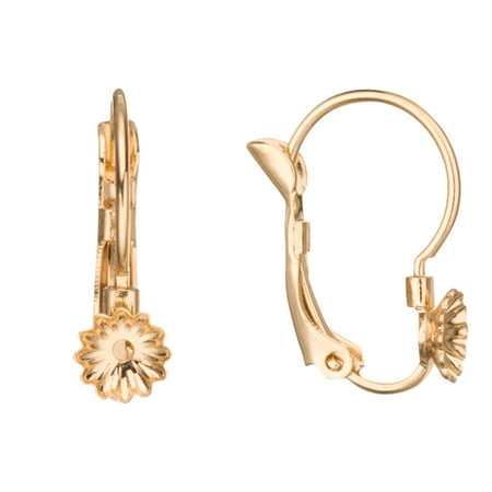 Beaded Loop - 10pcs Gold Finished Lever Back Earrings Earwire Findings earring making supplies With Loop With Cup Fit Up To 10mm Beads Earring Making Supplies