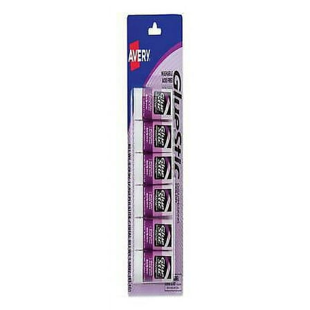 2PK Permanent Glue Stic Value Pack, 0.26 oz, Applies Purple, Dries Clear, 6/Pack
