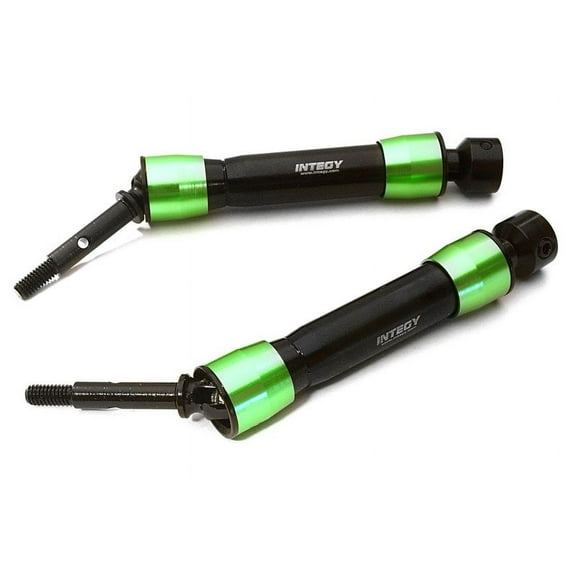 Integy RC Toy Model Hop-ups C28034GREEN Carbon Steel Rear Universal Shaft (2) for Traxxas 1/10 Slash & Stampede 4X4
