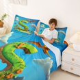 thumbnail image 3 of Feelyou Cartoon Dinosaur Letter S Print Full Size Sheets for Boys Girls, Cute Animal Bed Sheets, Blue, 4 Pieces, 3 of 5