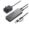 thumbnail image 1 of Powered 7 Port 10Gbps Data USB Hub with Individual Touch On/Off Switches for PC Laptop Desktop ,Powerful Charging, 1 of 5
