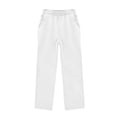 thumbnail image 5 of Lutiedan Sweatpants for Girls Wide Leg Athletic Workout Running Pants High Waisted Jogger Pants with Pockets,White,12-13 Years, 5 of 7
