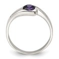 thumbnail image 2 of Sterling Silver Purple Round Bezel CZ Ring, 2 of 6