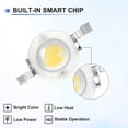thumbnail image 4 of Uxcell Chip LED de alta potencia, emisor de diodo, componentes de lámpara, perlas de 3W en blanco cálido, 4 of 7