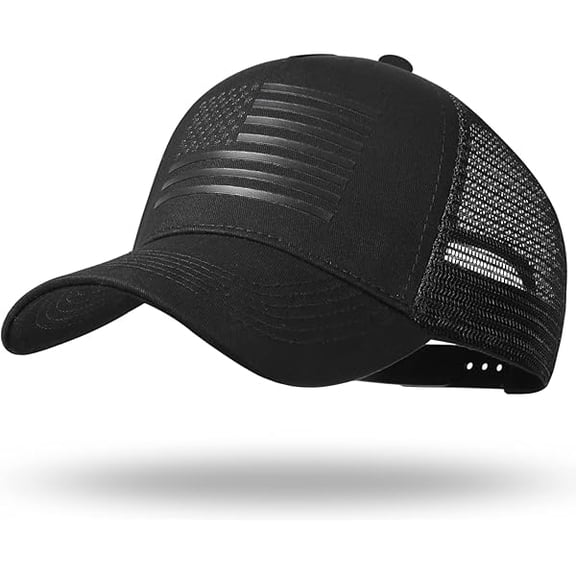 Eryueer American Flag Trucker Hat - Snapback Hat, Baseball Cap for Men Women - Breathable Mesh Side, Adjustable Fit - for Casual Wear